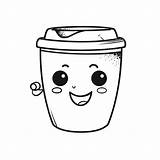 Coffee Cup Coloring Page Printable Pages sketch template