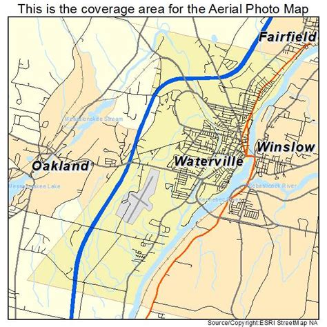 Aerial Photography Map of Waterville, ME Maine