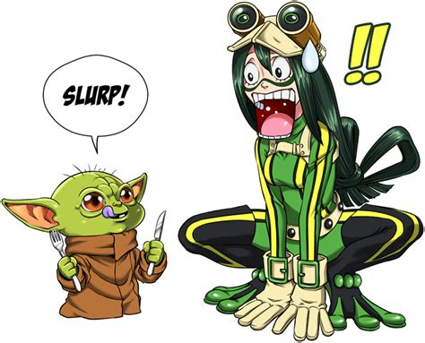 Parody of Star Wars: Tsuyu Asui aka Froppy and Grogu aka Baby Yoda