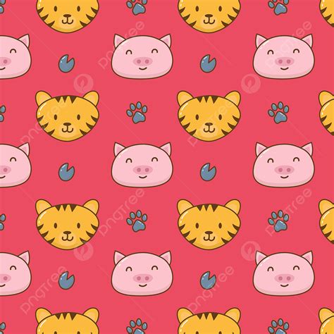 Cute Animals Pattern Background, Fun, Wild, Face Background Image And Wallpaper for Free Download