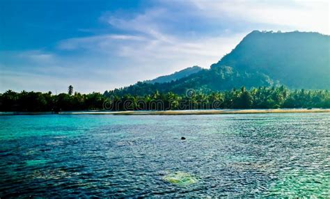 Scenic View of Tropical Paradise Beach, Pahawan Island, Lampung, Sumatera, Indonesia Stock Photo ...