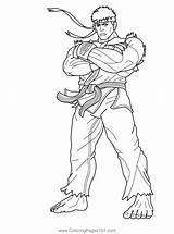 Ryu Street Fighter Coloring Page For Kids  Free sketch template