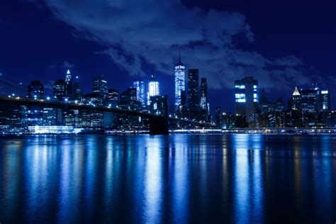 New York Night Skyline Free Stock Photo - Public Domain Pictures