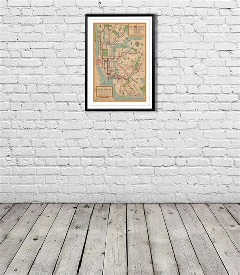 Vintage New York City Subway Map, Antique 1954 NYC Subway System Map ...