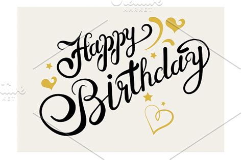 Happy Birthday. Lettering ~ Script Fonts ~ Creative Market