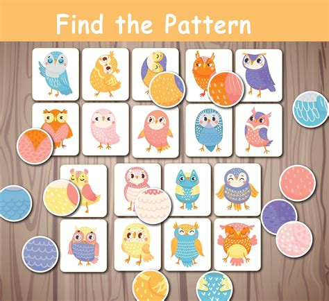 Pattern Matching Activity Toddler Matching Cards Preschool - Etsy