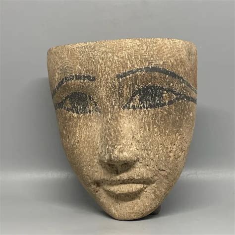 RARE BEAUTIFUL ANCIENT Egyptian Antique Wooden Mummy Mask $1.24 - PicClick