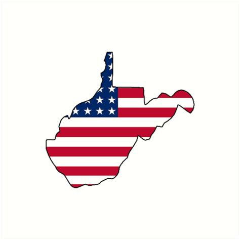 "American flag West Virginia outline" Art Prints by artisticattitud | Redbubble