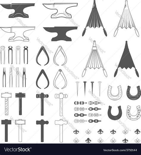 Blacksmith tools Royalty Free Vector Image - VectorStock