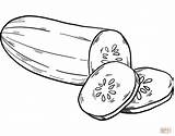 Pepino Para Colorear Dibujo Cucumber Coloring Gurke Malvorlage Pages  sketch template