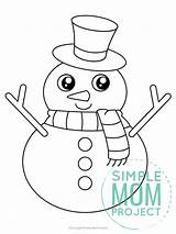 Free Printable Snowman Template – Simple Mom Project sketch template