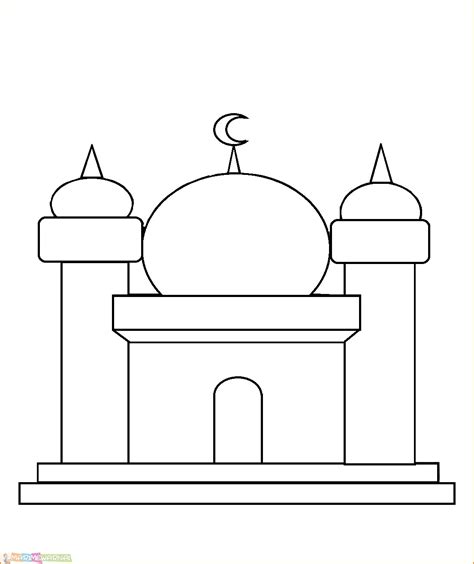 Gambar Mewarnai Masjid Sd - MasterWarna.com