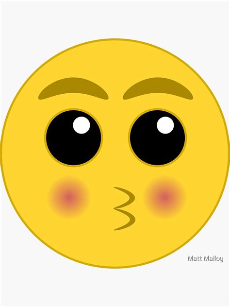 "Blushing Kiss Emoji Face" Sticker by mattmalloy | Redbubble