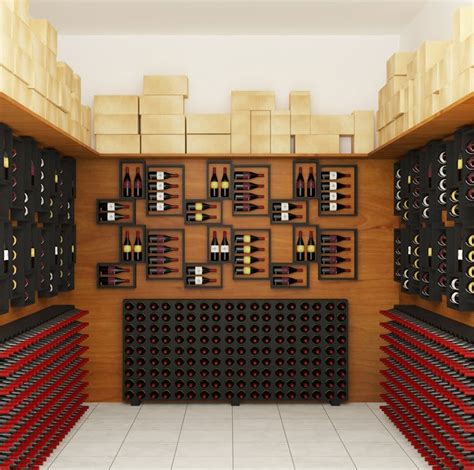 Black Wooden Wine Shelves on Brown Wall · Free Stock Photo