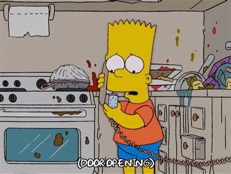 Dirty Kitchen Scared Bart Simpson GIF | GIFDB.com