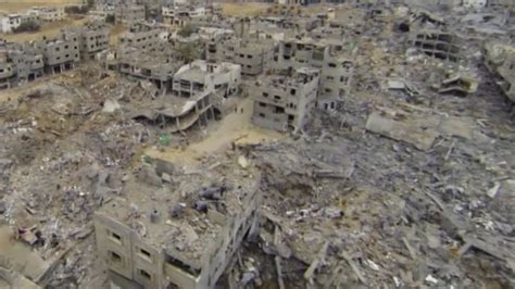 Gaza conflict: Drone footage reveals extent of damage - BBC News