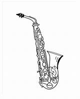 Saxophone Coloring Clarinet Dessin Drawing Pages Trumpet Printable Sax  sketch template