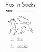 Fox In Socks Coloring Page  Twisty Noodle sketch template