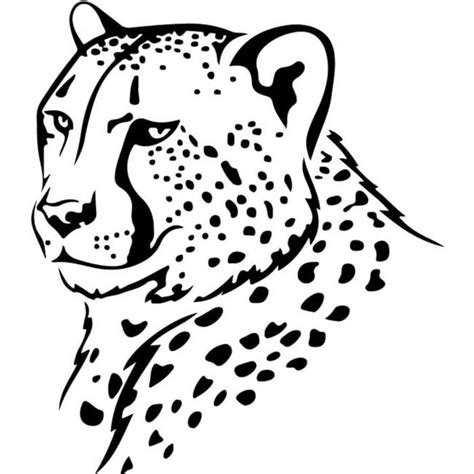 Cheetah Head Outline Wall Sticker Animal Wall Art