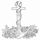 Anchor Tattoo Coloring Pages sketch template