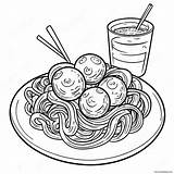 Spaghetti With Meatballs Coloring Page 28884 22828 sketch template