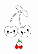 Cherry Coloring Page Printable sketch template