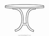 Stylish Table Coloring Page For Kids  Free Furnitures Printable sketch template