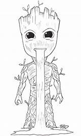 Groot Coloring Of Pencil Pages sketch template