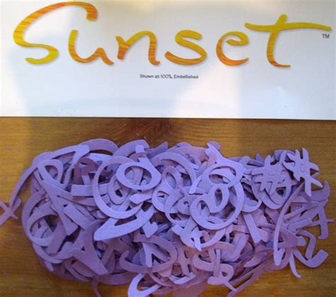 SIZZIX DIE CUT ALPHABET SUNSET