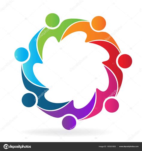 Teamwork Unity People Holding Hands Vector Logo Design Stock Vector by ...