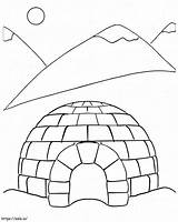 Igloo Coloring Template Winter Letter Crafts Outline Pages Preschool  sketch template