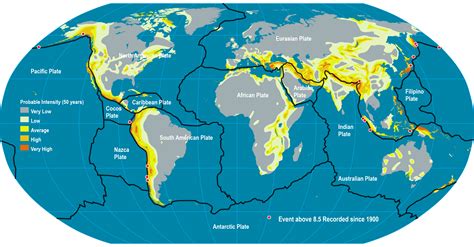 Global Plate Tectonics and Seismic Activity | The Geography of Transport Systems Global Plate ...