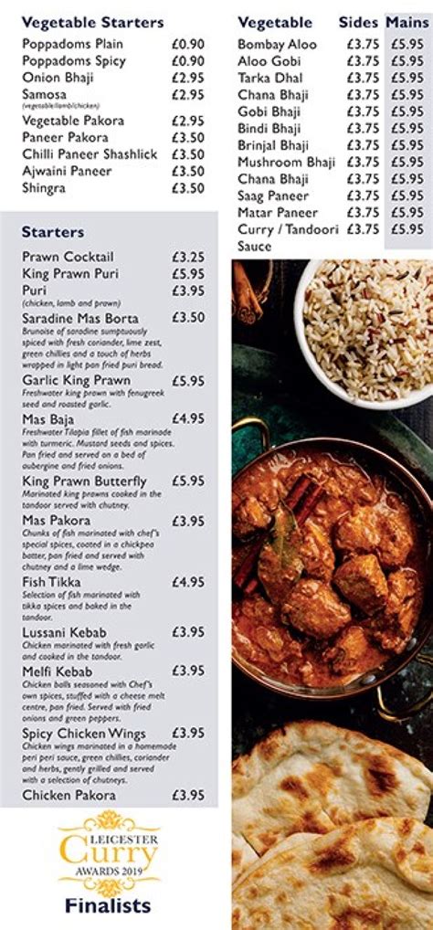 Indian Fusion Indian restaurant Markfield's full menu online