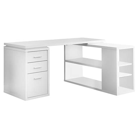 Monarch Specialties 60-inch L Adjustable L-Shaped Desk with Storage in ...