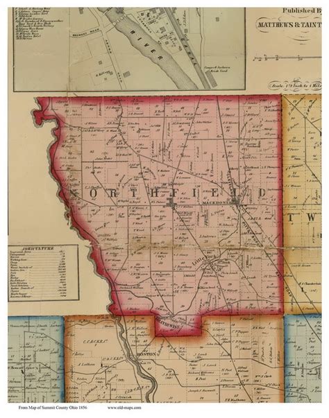 Northfield, Ohio 1856 Old Town Map Custom Print - Summit Co. - OLD MAPS