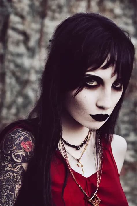 Medium close-up portrait photo of a cute Goth girl | Stable Diffusion | OpenArt