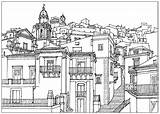 Coloring Pages For Adults Architecture  sketch template
