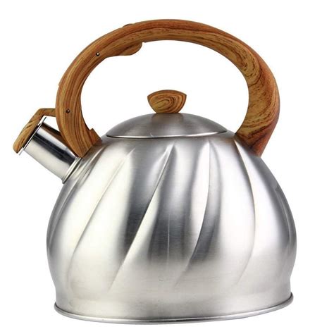 Riwendell Tea Kettle 3.2 Quart Whistling Stainless Steel Stove Top ...