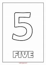 Printable Number 5 Five Coloring Page PDF For Kids sketch template