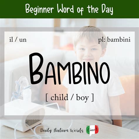 Italian Word of the Day: Bambino (child / boy) - Daily Italian Words