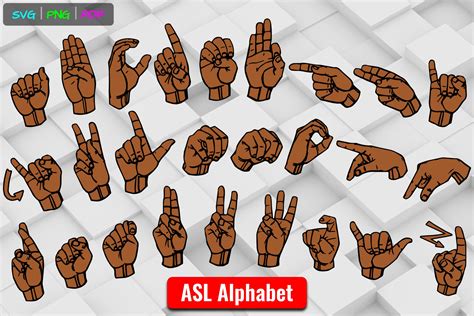 ASL American Sign Language Alphabet SVG Graphic by Able Lingo · Creative Fabrica