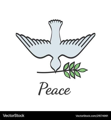 Peace dove with olive branch Royalty Free Vector Image