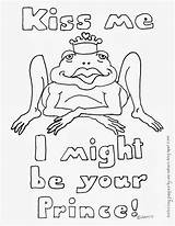 Coloring Pages For Kids By Mr Adron Kiss Me Frog Prince Valentine  sketch template