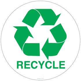 12 Inch Circle Recycling Symbol Sticker