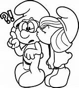 Glasses Smurf Kiss Girl Coloring Page  Wecoloringpagecom sketch template
