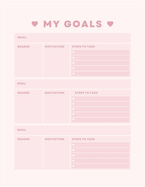 Printable Goal Planner And Tracker Template Goal Planner, 60% OFF