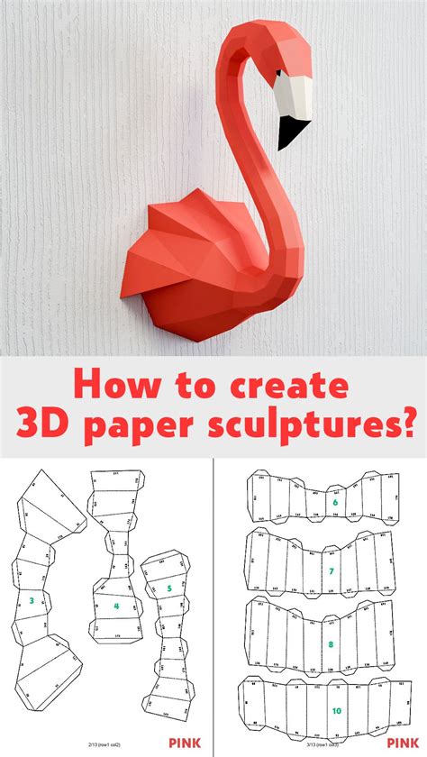 DIY Papercraft Flamingo Template