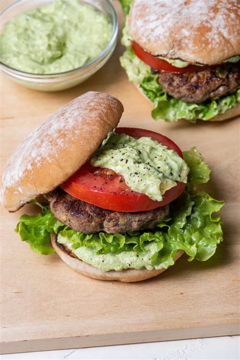 Avocado Burger {With Avocado Crema} - Feel Good Foodie