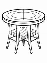 Round Wooden Dining table coloring Book Pages For Children And Adults  sketch template