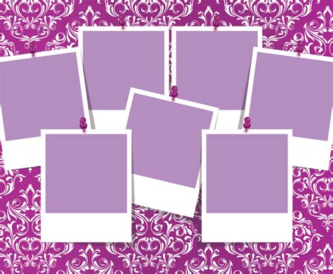 Colorful Damask Photo Collage Template Vector Art & Graphics | freevector.com